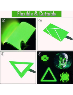 Luz de Panel Electroluminiscente Ourbest 12x5 cm Verde Oscuro 2