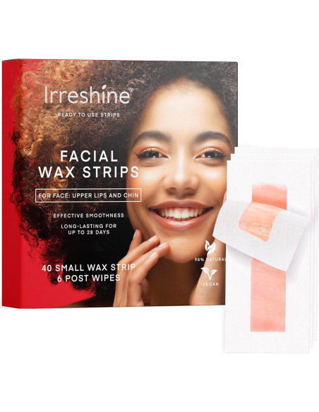 Tiras de Cera Facial Irreshine - Kit de 40 Tiras Veganas Tiras de Cera Facial Irreshine - Kit de 40 Tiras Veganas