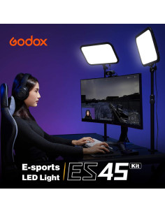 Godox ES45 Luz LED para Video con Soporte Extensible 2800-6500K 2