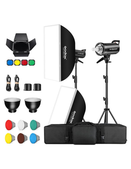 Kit de Flash Estroboscópico Godox SK400II 400W 2Pack con Softbox Kit de Flash Estroboscópico Godox SK400II 400W 2Pack con Softbox