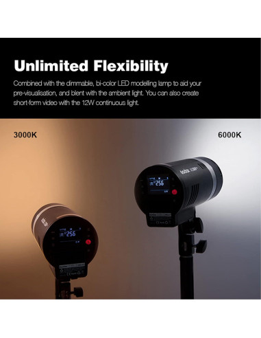 Flash Estroboscópico Godox AD300Pro 300Ws HSS 2.4G para Nikon