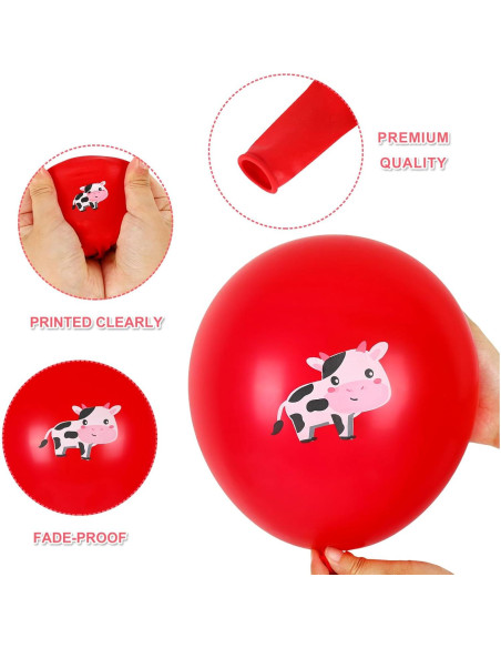 50 Globos de Animales de Granja Whaline 30 cm Rojo y Marrón 50 Globos de Animales de Granja Whaline 30 cm Rojo y Marrón