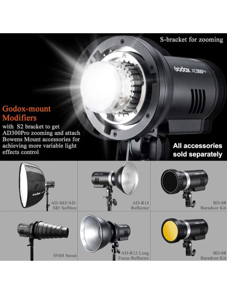 Flash Estroboscópico Godox AD300 Pro 300Ws TTL HSS para Sony Flash Estroboscópico Godox AD300 Pro 300Ws TTL HSS para Sony