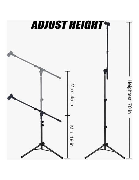 Soporte de Micrófono GLEAM MIC-01 Trípode Ajustable 58-109 cm Soporte de Micrófono GLEAM MIC-01 Trípode Ajustable 58-109 cm