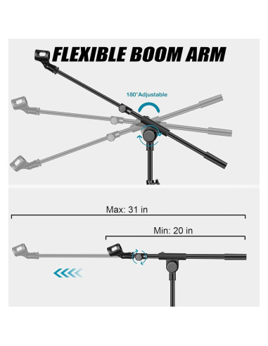 Soporte de Micrófono GLEAM MIC-01 Trípode Ajustable 58-109 cm