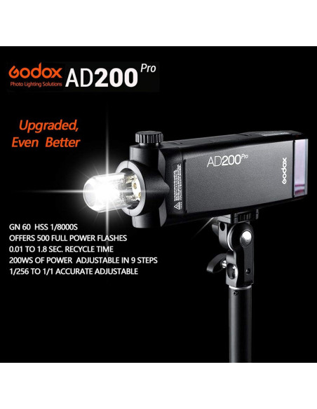 Godox AD200 Pro Flash Portátil 200W TTL con Disparador XPro-S Godox AD200 Pro Flash Portátil 200W TTL con Disparador XPro-S