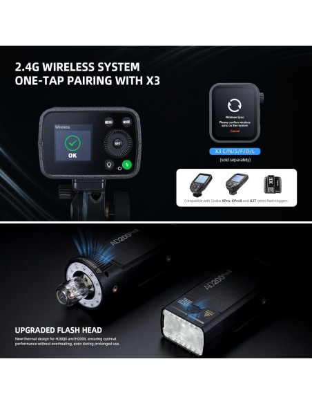 Flash Estroboscópico Godox AD200 Pro II 200W TTL Inalámbrico Flash Estroboscópico Godox AD200 Pro II 200W TTL Inalámbrico