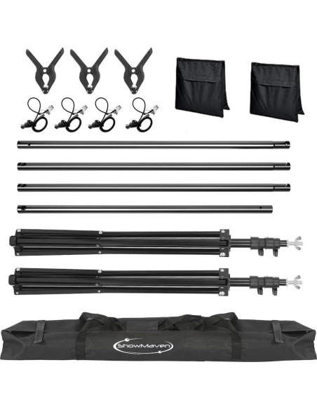 Soporte de Fondo Ajustable ShowMaven 1.95m x 3.05m con Bolsa Soporte de Fondo Ajustable ShowMaven 1.95m x 3.05m con Bolsa