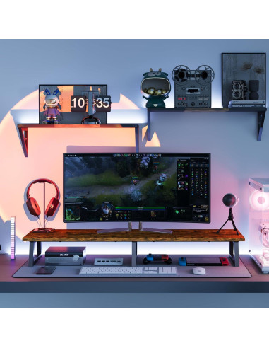 Soporte para Monitor Doble TEAMIX 106.68 cm Marrón Ergonómico