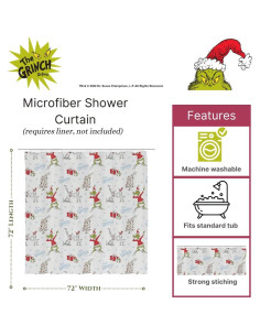 Cortina de Ducha Franco Grinch 182x182 cm Microfibra 2