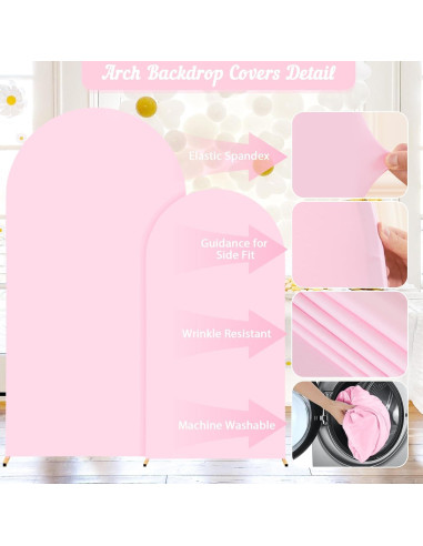 Set de 2 Fundas de Fondo Arco Rosa Chiara 2.2m y 1.8m