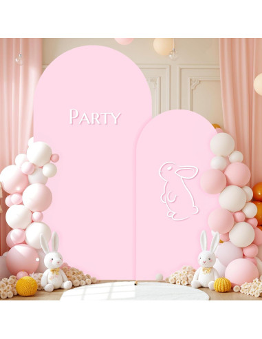 Set de 2 Fundas de Fondo Arco Rosa Chiara 2.2m y 1.8m
