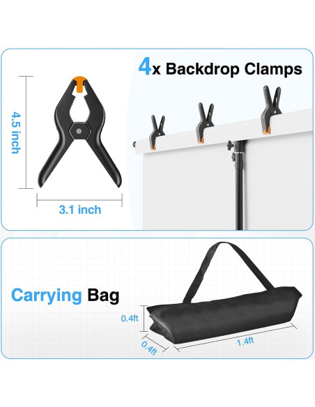 Soporte de Fondo Ajustable EMART 2.59x1.52m con Bolsa de Agua Soporte de Fondo Ajustable EMART 2.59x1.52m con Bolsa de Agua