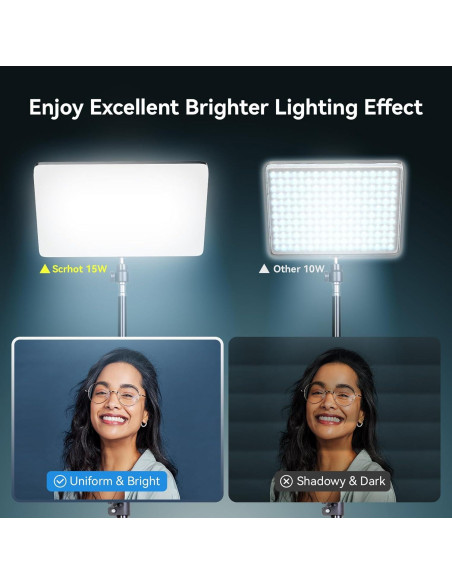 Kit de Luz LED para Video Scrhot con Trípode 132cm USB Kit de Luz LED para Video Scrhot con Trípode 132cm USB