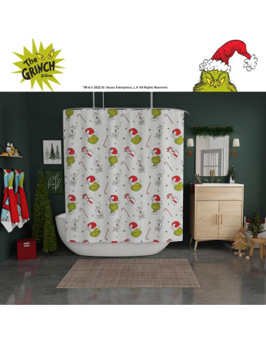Cortina de Ducha Franco Grinch 182x182 cm Microfibra