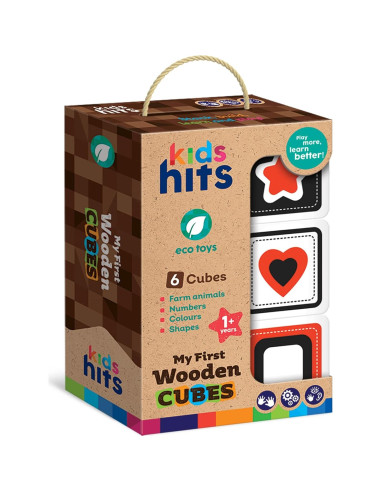 Cubos de Madera Kids Hits - Set de 6 Bloques Apilables
