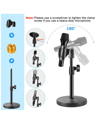 Soporte de Micrófono de Escritorio BILIONE Ajustable 3 en 1