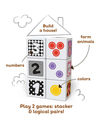 Cubos de Madera Kids Hits - Set de 6 Bloques Apilables