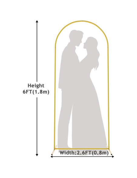 Soporte de Arco Metálico Putros 1.83x0.79M Dorado para Bodas Soporte de Arco Metálico Putros 1.83x0.79M Dorado para Bodas