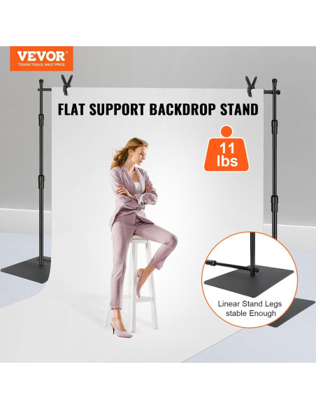 Soporte de Fondo VEVOR 3x3m Ajustable con Abrazaderas y Bolsa Soporte de Fondo VEVOR 3x3m Ajustable con Abrazaderas y Bolsa