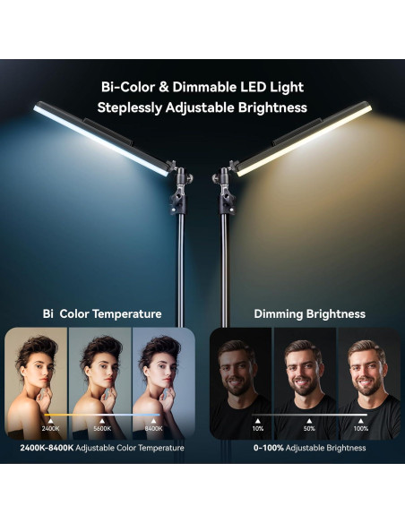 Kit de Luz LED para Video Scrhot con Trípode 132cm USB Kit de Luz LED para Video Scrhot con Trípode 132cm USB