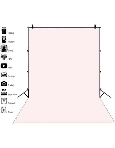 Fondo de Vinilo Rosa Claro 1.8x2.5m Renaiss para Fotografía