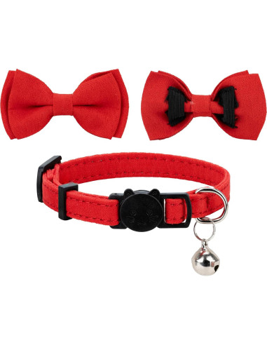 Collar para Gato Gyapet con Campana y Pajarita 2pcs Ajustable