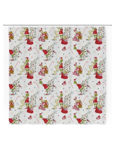 Cortina de Ducha Grinch Franco 182x182 cm Microfibra