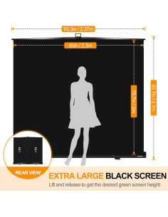 Pantalla de Fondo Negra Plegable FUDESY 200x236cm para Streaming 2