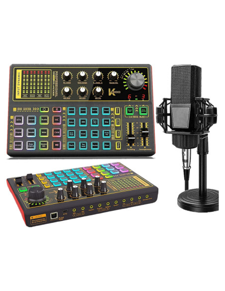 Paquete de Equipos de Podcast K300 con Micrófono y Efectos Paquete de Equipos de Podcast K300 con Micrófono y Efectos