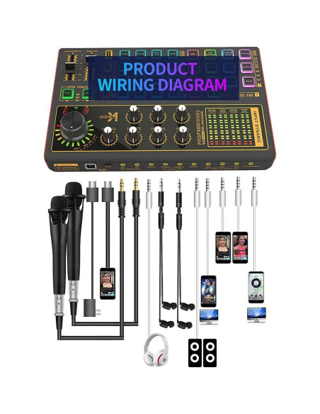 Paquete de Equipos de Podcast K300 con Micrófono y Efectos Paquete de Equipos de Podcast K300 con Micrófono y Efectos
