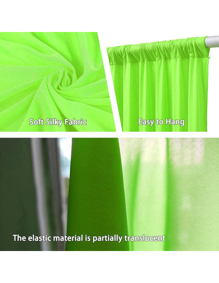 Cortina de Fondo Verde Claro ZEBMOON 2 Paneles 5x7ft Cortina de Fondo Verde Claro ZEBMOON 2 Paneles 5x7ft