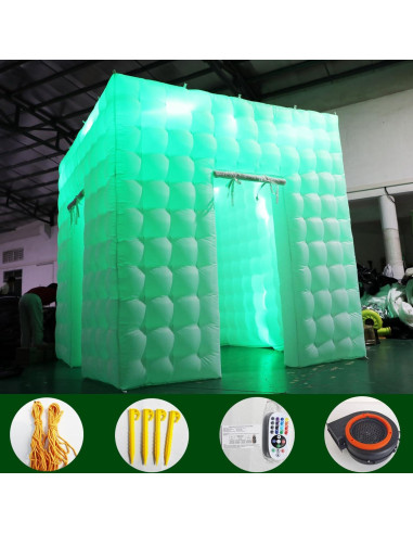 Cabina de Fotos Inflable Yuhuya 2.8m Blanca con LED y Ventilador