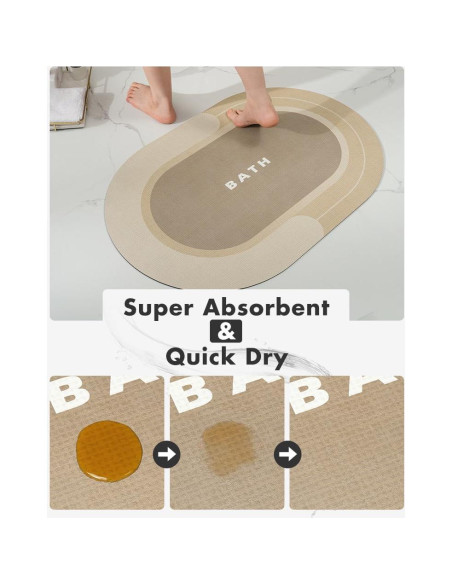 Alfombra de Baño MontVoo Beige Antideslizante 61x89cm Alfombra de Baño MontVoo Beige Antideslizante 61x89cm