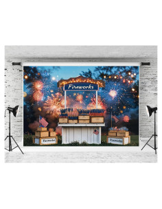 Fondo de Fuegos Artificiales Kate 7x5ft Microfibra Lavable