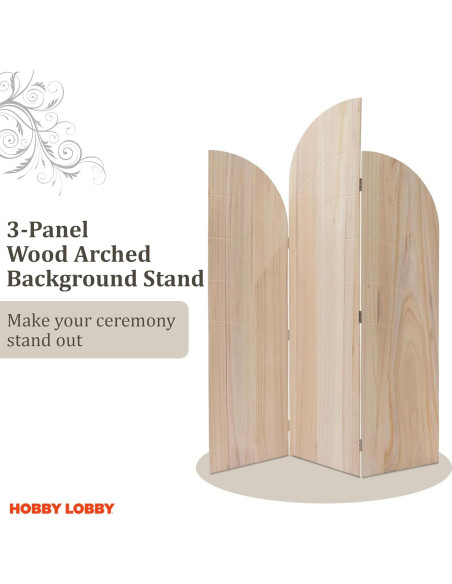 Soporte de fondo de arco de madera 3 paneles Hobby Lobby Soporte de fondo de arco de madera 3 paneles Hobby Lobby