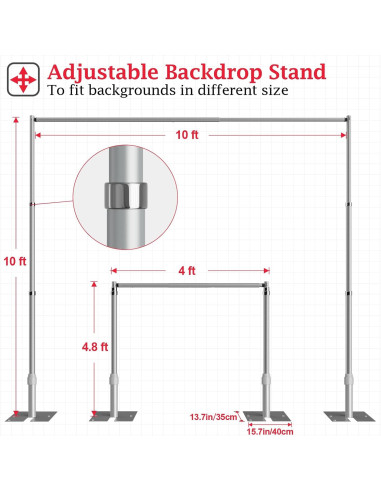 Soporte de Fondo Ajustable EMART 3x3m Pesado para Eventos