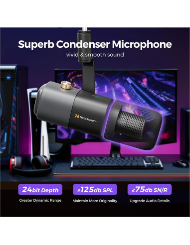 Micrófono de condensador AM20X USB/XLR con soporte ajustable