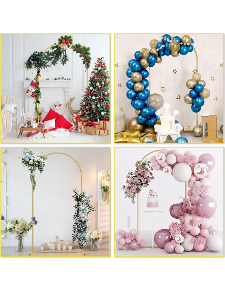 Arco de fondo dorado VibeHaven 2.2m x 1.2m con 2 bolsas de agua Arco de fondo dorado VibeHaven 2.2m x 1.2m con 2 bolsas de agua