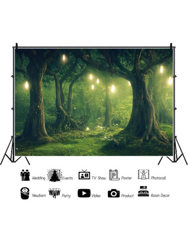 Fondo de Fotografía Renaiss 3x2.5m Bosque Encantado Poliester