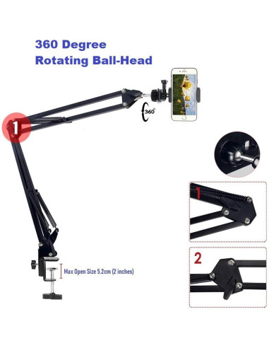 Soporte de Video para Teléfono AceTaken, Ajustable, 82 cm