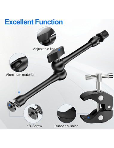 Soporte de Cámara Articulado EMART 25.4 cm Ajustable con Abrazadera