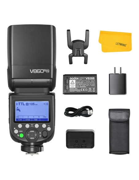 Flash Godox V860III-N para Nikon, TTL HSS 1/8000s, 480 Flashes Flash Godox V860III-N para Nikon, TTL HSS 1/8000s, 480 Flashes