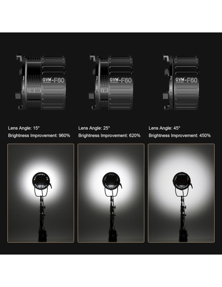 Lente Fresnel GVM F60 para Luz LED con Montura Bowens Lente Fresnel GVM F60 para Luz LED con Montura Bowens