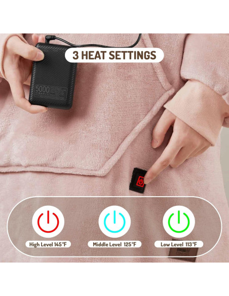 Sudadera Térmica Portátil Grados de Comodidad Rosa 96.5x81.3cm Sudadera Térmica Portátil Grados de Comodidad Rosa 96.5x81.3cm