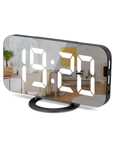 Reloj Despertador Digital Sukeen Negro con Pantalla LED 15.7x8.4cm