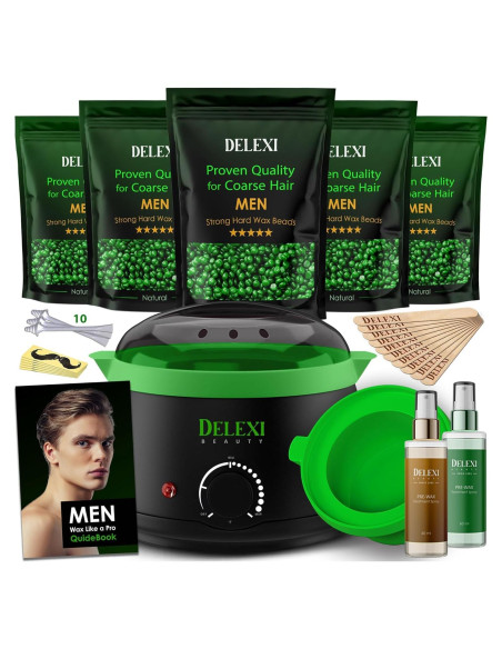 Kit de Cera Dura DELEXI para Hombres y Mujeres - 41.4g Kit de Cera Dura DELEXI para Hombres y Mujeres - 41.4g