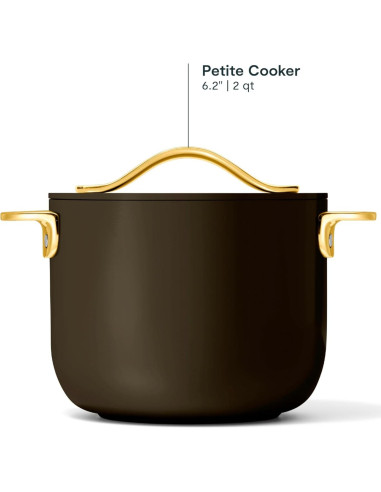Olla Cocinero Petite Caraway 2 Qt Cerámica Antiadherente Negra