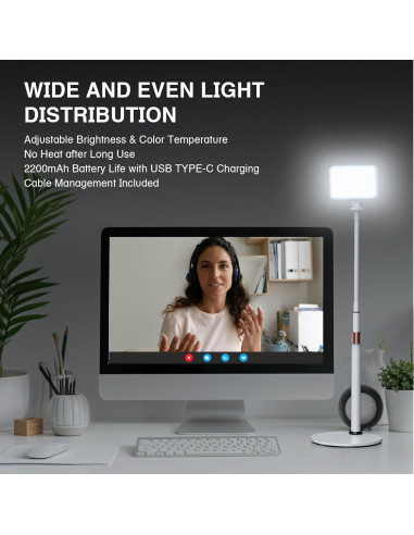 Luz de Escritorio LED Anautin D6 con Soporte Telescópico CRI97+