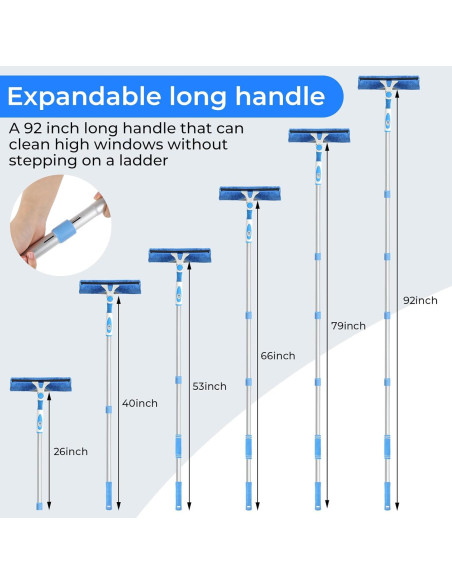 Limpiador de Ventanas 2 en 1 Wlich con Mango Extensible 234 cm Limpiador de Ventanas 2 en 1 Wlich con Mango Extensible 234 cm